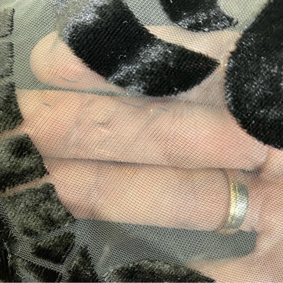 Eliza J Burnout Velvet Fit and Flare Mini Dress Bell Sleeves Dark Romance Sz 4 - Picture 14 of 16